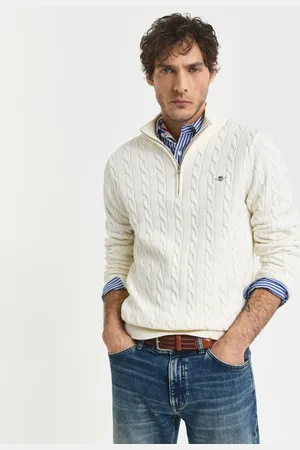GANT Men Pull à demi-zip en maille de coton torsadée (XL)