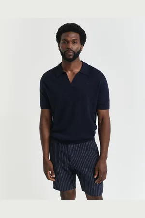 GANT Men Pull polo en lin mélangé à manches courtes (S)