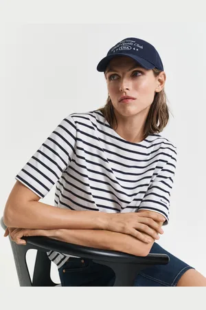 GANT Women T-shirt rayé à col bateau (XS)