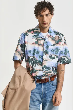 GANT Men Chemise coupe décontractée à imprimé Resort Island (S)