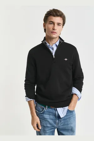GANT Men Pull à demi-zip en coton classique (S)