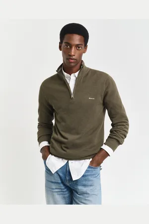 GANT Men Pull à demi-zip en coton piqué (XL)