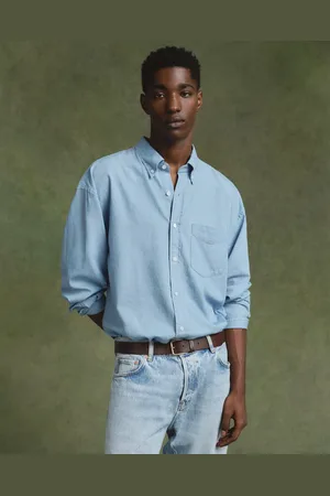 GANT Men Chemise coupe ultra-ample indigo Luxury (S)
