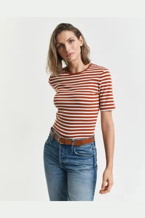 GANT Women T-shirt côtelé à rayures (XS)