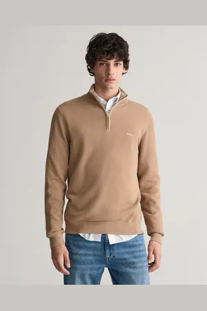 GANT Men Pull à demi-zip en coton piqué (L)