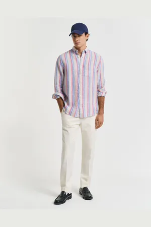 GANT Men Pantalon de costume coupe slim fuselée en seersucker (46)