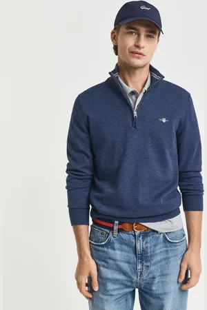 GANT Men Pull à demi-zip en coton classique (S)