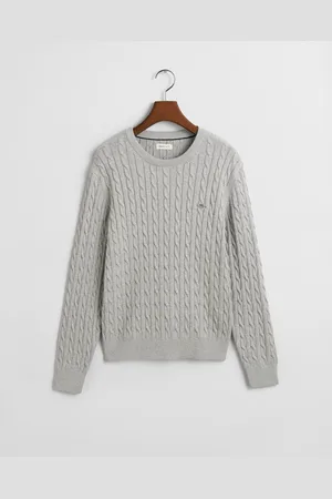 GANT Teens Pull col rond en maille de coton torsadée Shield Ado (134/140)