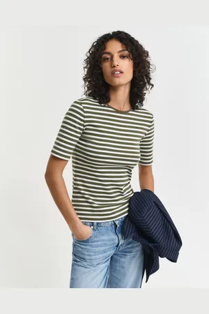 GANT Women T-shirt côtelé à rayures (XS)