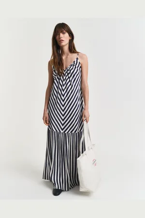 GANT Women Robe longue rayée à chevrons (34)
