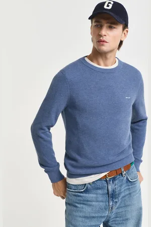 GANT Men Pull col rond en coton piqué (S)