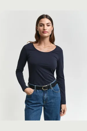 GANT Women Haut à encolure dégagée et manches longues (XS)