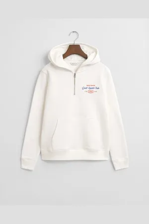 GANT Teens Sweat à capuche avec demi-zip Sports Club Graphic Ado Fille (134/140)