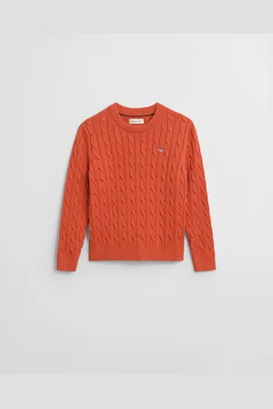 GANT Kids Pull col rond en maille de coton torsadée Shield Enfant (92)
