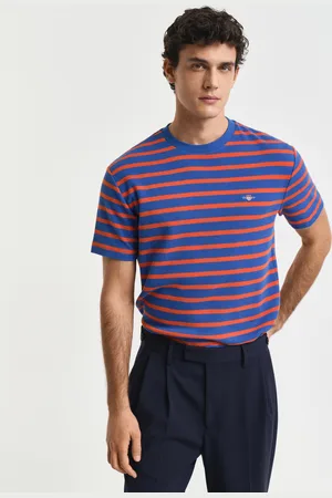 GANT Men T-shirt gaufré à rayures (S)