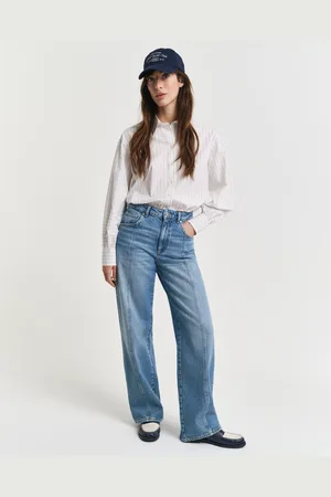 GANT Women Jean coupe décontractée à jambes droites avec coutures apparentes (26)
