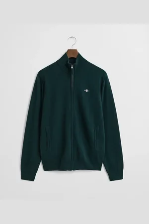 Cardigan GANT En Laine D'agneau Extra Fin - Zip Homme Pour Un Style Casual Chic