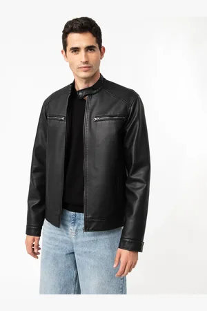 Blouson cuir discount col mao homme