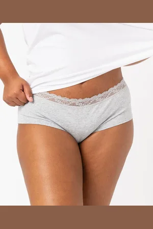 culotte en coton stretch avec taille dentelle femme (lot de 2