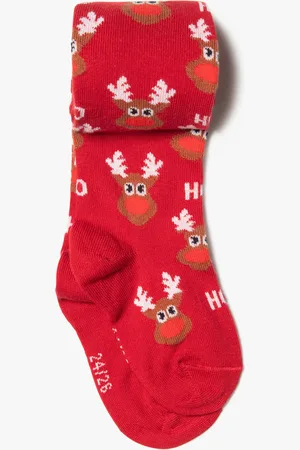 Gémo Collants bébé fille épais imprimés rennes de Noël
