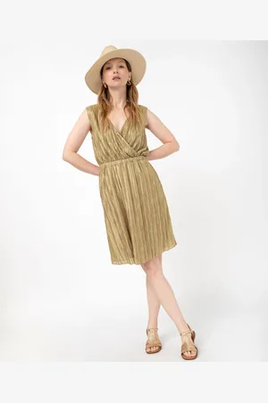 Gémo Robe courte sans manches en maille gaufrée scintillante femme