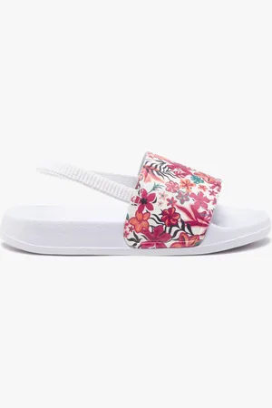 Gémo Mules de piscine fille avec bride talon élastique et bandeau imprimé fleurs
