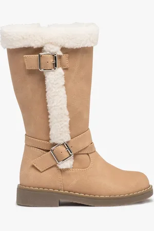 Gémo Bottes fille unies à bordures en sherpa