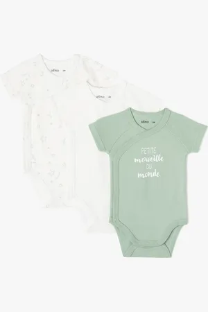Gémo Body manches courtes fermeture croisée bébé (lot de 3)