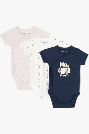 Gémo Body manches courtes fermeture croisée bébé (lot de 3)