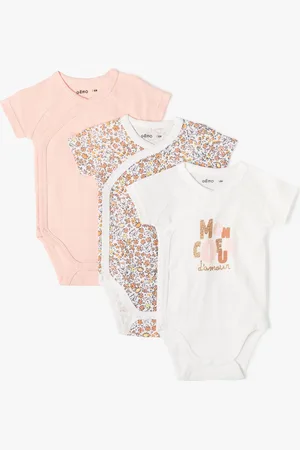 Gémo Body manches courtes fermeture croisée bébé (lot de 3)