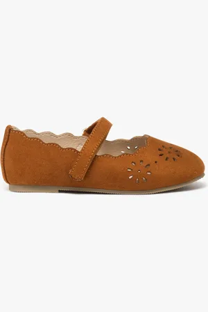 Gémo Ballerines fille unies à motifs ajourés et bride scratch