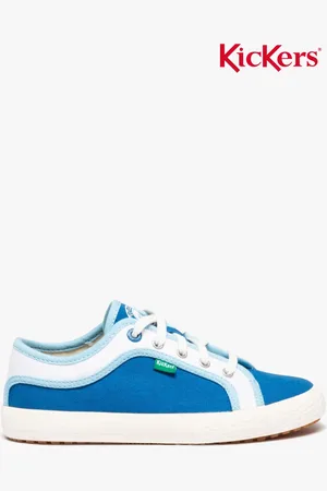 Kickers Baskets garçon en toile avec lacets et semelle effet granuleux -