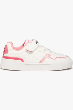 Ellesse Baskets fille unies à détails colorés avec scratch -