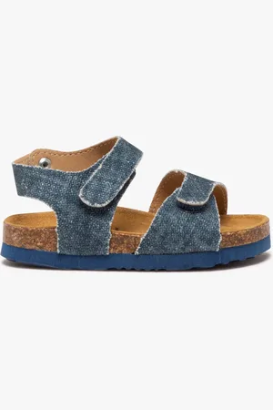 Gémo Sandales bébé garçon en toile effet denim avec double scratch