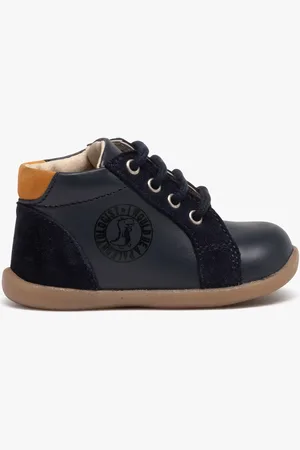 Gémo Chaussures premiers pas bébé garçon en cuir uni et à lacets