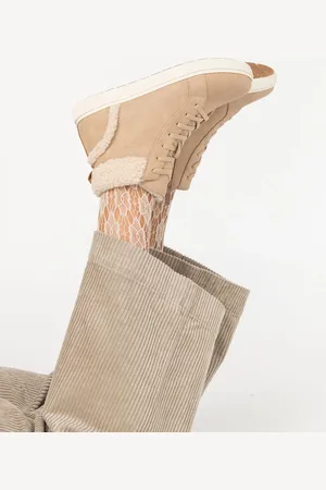 Gémo Baskets femme mid-cut unies à col sherpa