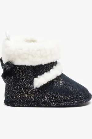 Gémo Chaussons bébé fille boots pailletées à col sherpa