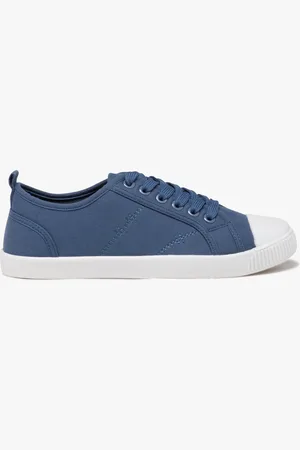 Gémo Baskets femme en toile avec lacets et à semelle contrastante