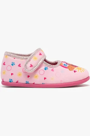 Paw Patrol Chaussons fille ballerines avec scratch à liseré brillant -