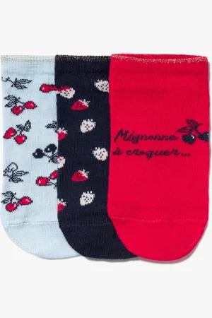 Gémo Chaussettes courtes à motif fruits et paillettes fille