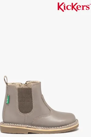 Kickers Boots bébé fille en cuir uni style Chelsea -