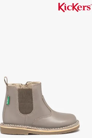 Kickers Boots bébé fille unies en cuir style Chelsea -