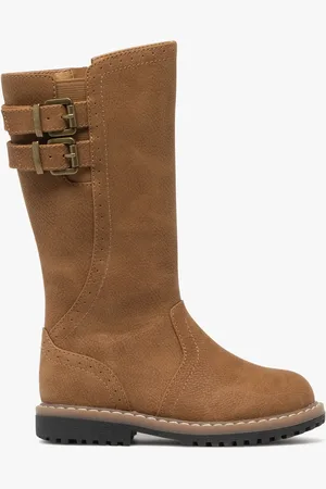 Gémo Bottes fille effet grainé avec brides fantaisie et à zip
