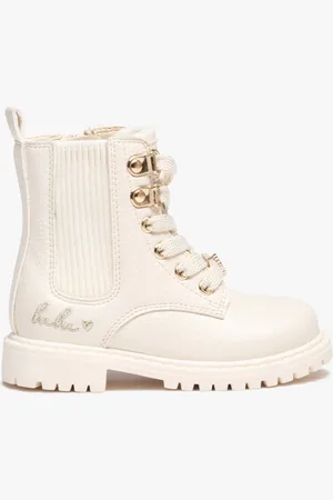 Lulu castagnett Boots fille unies à lacets irisés et col chaussette - e