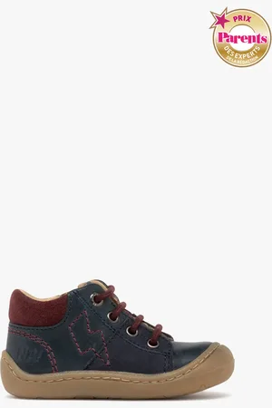 NA! Chaussures premiers pas bébé garçon à zip et à lacets détail éclair surpiqué -