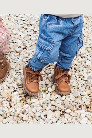 Lulu castagnett Boots à lacets, zip et col fantaisie bébé garçon - LuluCastagnette