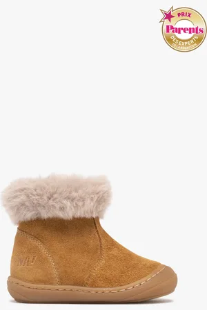 NA! Bottes bébé fille en cuir suédé et à col duveteux -