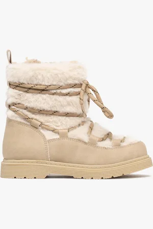 Gémo Bottines fille fourrées style montagne au dessus duveteux