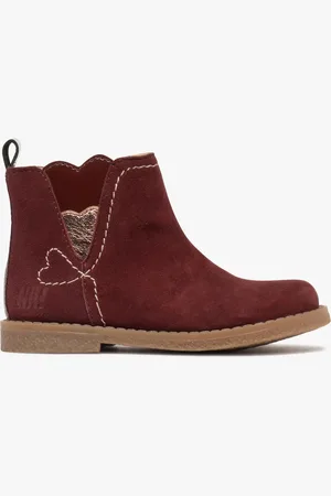 NA! Bottes bébé fille en cuir suédé à zip détails petits coeurs -