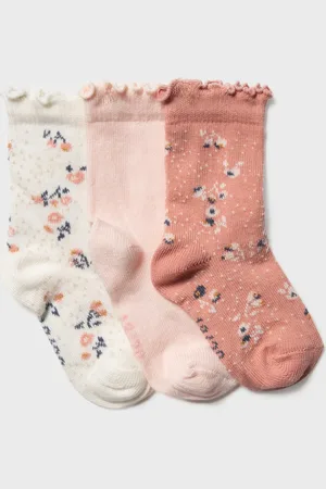Gémo Chaussettes à motifs fleuris bébé fille (lot de 3)